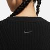 Nike Yoga Wool Blend Solid Color Crewneck Sweater Women sweater Black DM6993-010
