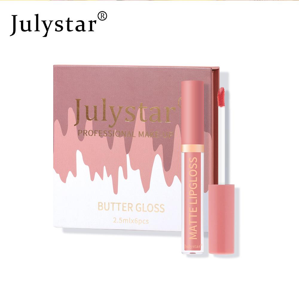 6pcs moisturizing and long-lasting three-dimensional lip gloss set, natural water light, beeping lip liquid, non-stick cup, non-fading lip gloss
