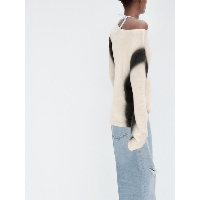 Za2025 Spring New Women's Clothing Silm Fading Effect Print Long Sleeves Knitting Sweater 3920266 064