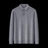 Men's Thin Wool Blend Pullover Polo Shirt