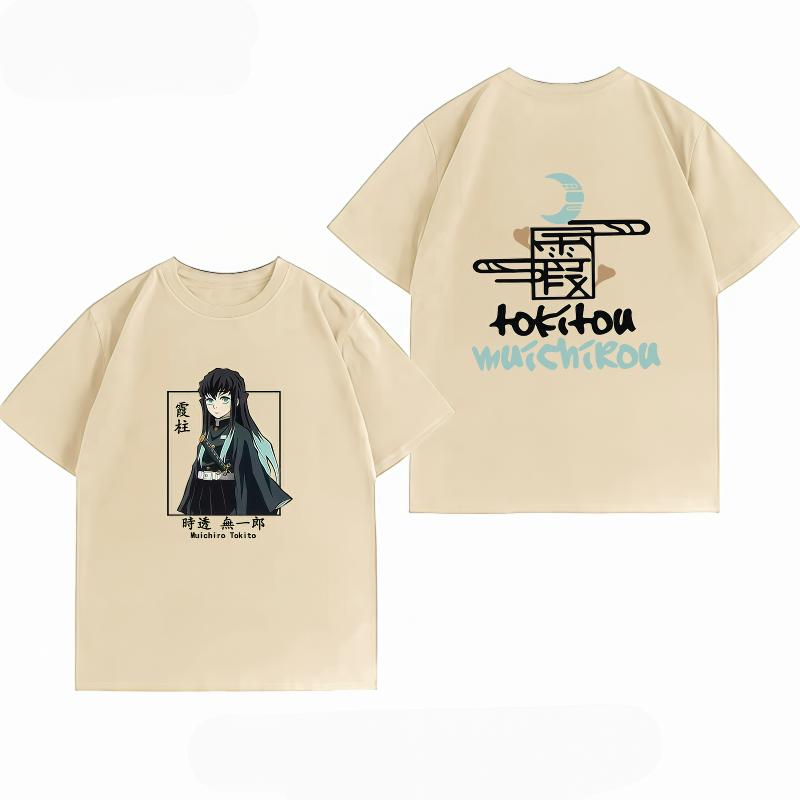 Unisexs Clothing New 100 Cotton Summer TShirt Demon Slayer Unisexs TShirt Muichiro Print Casual Unisexs TShirt