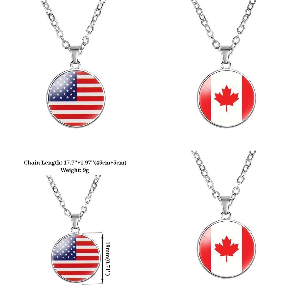 Trendsetting North Geometric American Flag Pendant Necklace Handmade Alloy Design