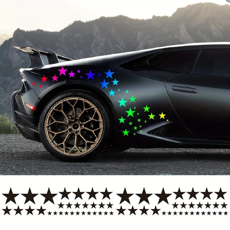 60pcs Five-pointed Star Car Body DIY Stickers Set Racing Side Door Vinyl Decals Auto Hood Sport Competition Style Fits for JDM