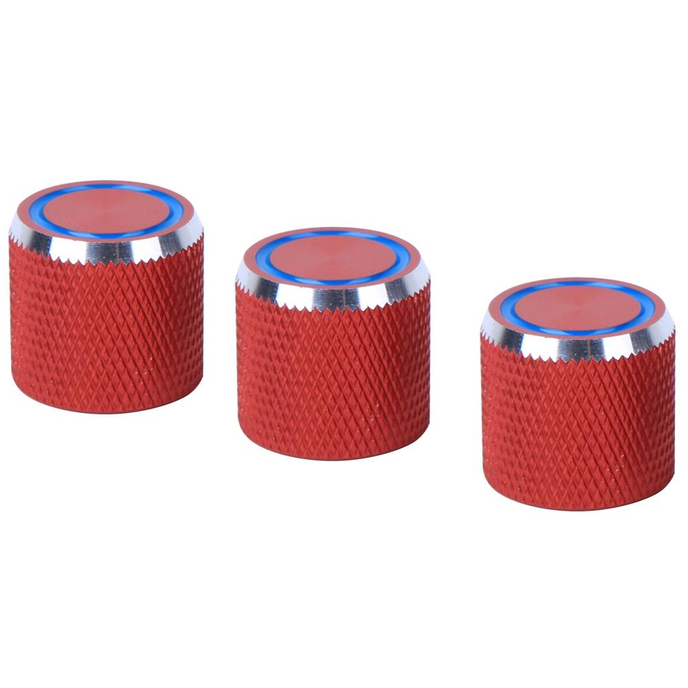 3Pcs Electric Guitar Control Knob Red Metal Bass Musical Instrument Accessories 6mm