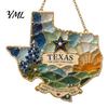 Holiday Ornament for Wall State Heritage Christmas Ornaments, Acrylic Sea Glass America States DIY Party Ornaments Hanging Decoration Xmas Tree, Home