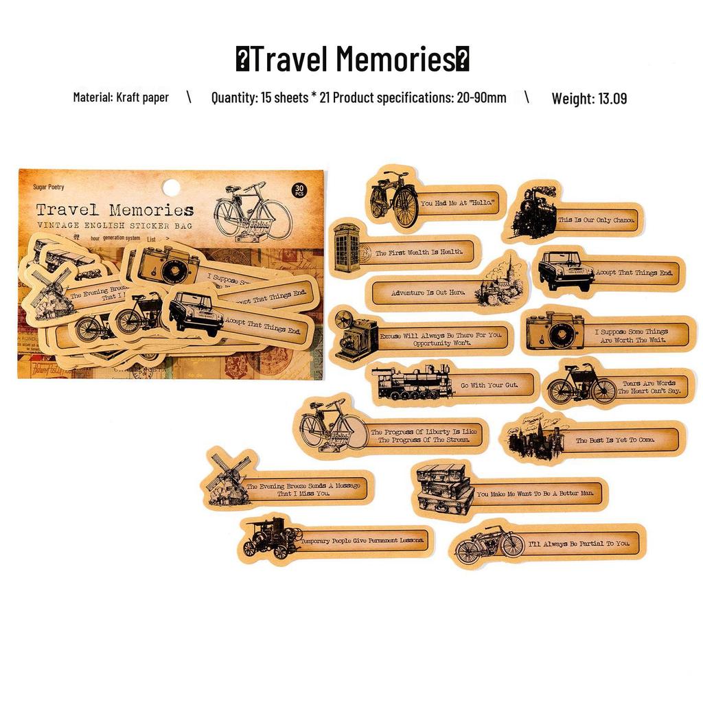 Retro Gramophone Era Sticker Pack: Nostalgic European Journal Decoration (6 Styles)