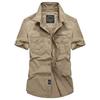 Summer Men's Short-sleeved Shirt Washed Cotton Loose Large Size Outdoor Tooling Shirt