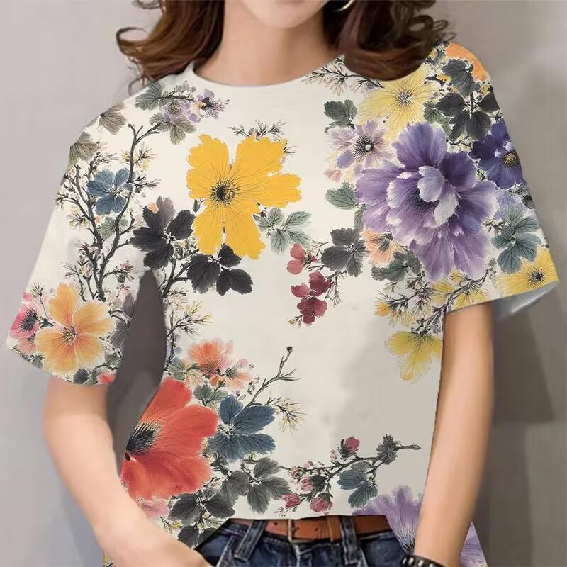 

Vintage watercolor printed T-shirt XL