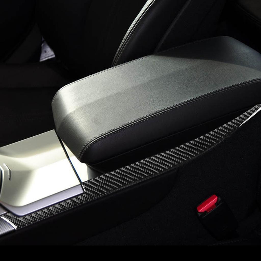 For Cadillac CTS 2008-2013 Carbon Fiber Central Armrest Box Both Side Panel Decorative Strips Car Accessories Decoration Sticker