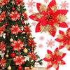 Large Artificial Christmas Flowers Glitter Xmas Tree Ornaments DIY Wreath Simulation Floral Wedding New Year Party Home Decor