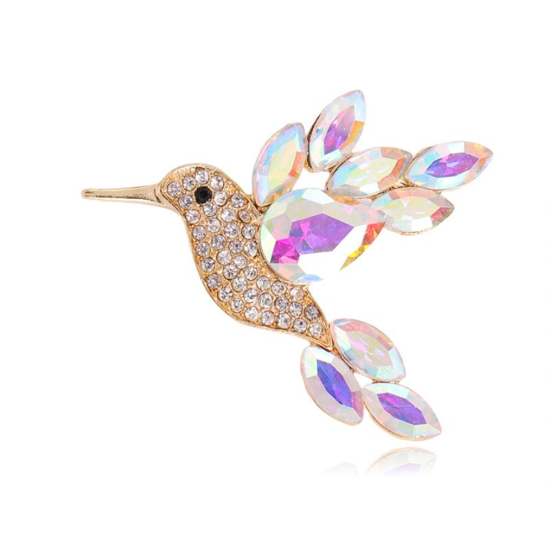 

New Shiny Rhinestone Crystal Parrot Bird Brooch Vintage Animal Badge Lapel Pin Suit Coat Dress Party Jewelry Accessories Gifts A6