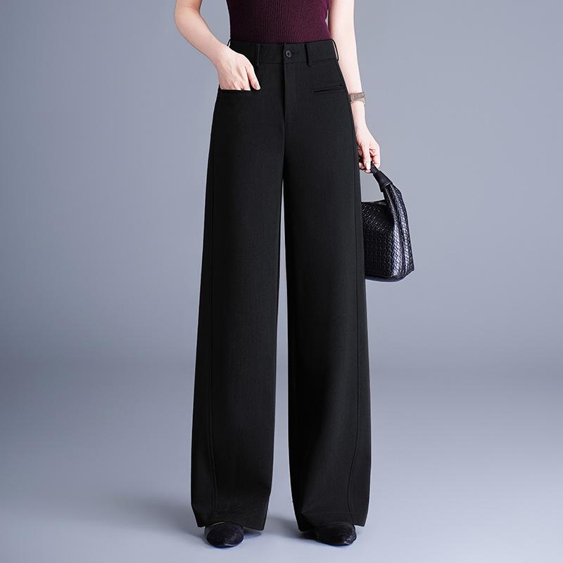 

2026 Spring Women s High Waist Straight Leg Suit Pants - Chic, Comfy, and Versatile L чорний