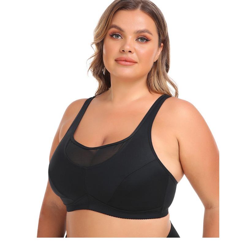 Plus Size Wireless Sports Bra Back Closure Seamless Underwear For Women