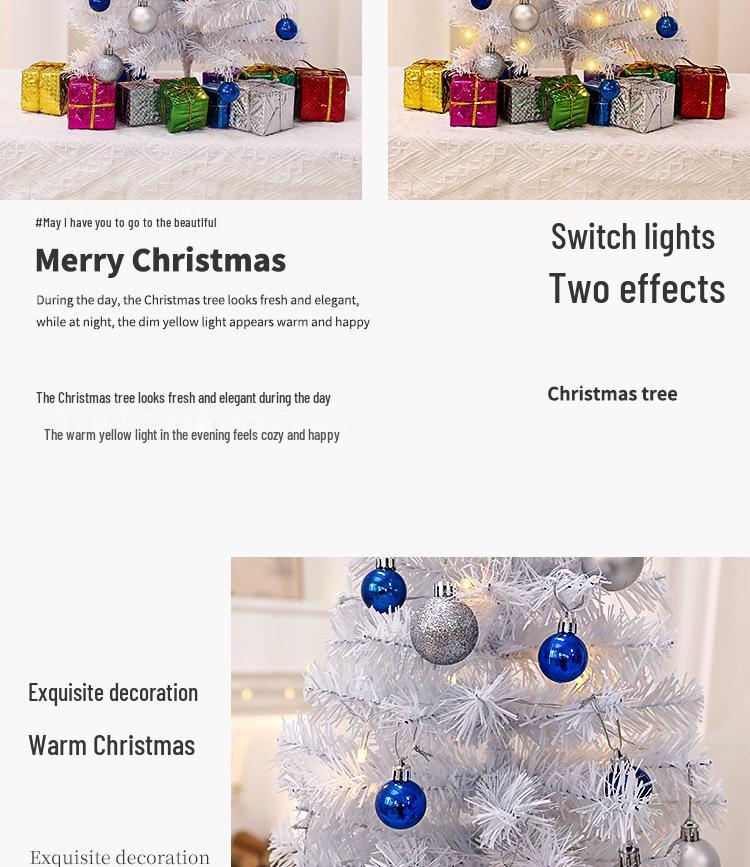 60cm Luminous White Mini Christmas Tree for Desktop Holiday Decor
