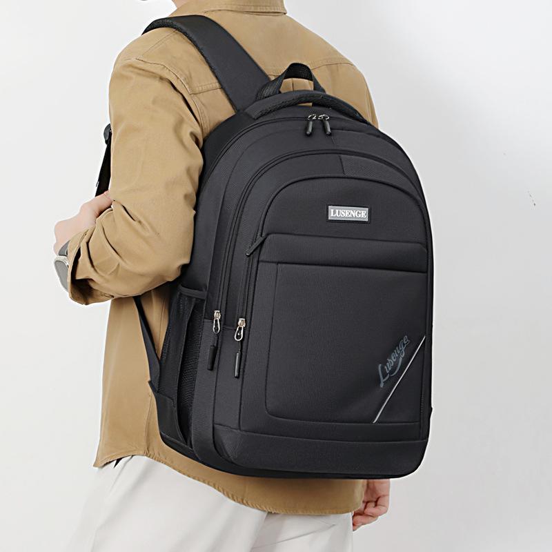 Schoolbag Solid Color Fashion Student School Bag Middle School Backpack Business Travel Computer Backpack New Simple Travel Bag