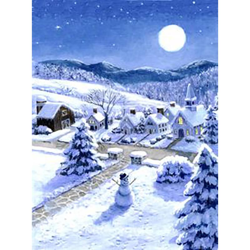 5D Diamond Painting Winter Cross Stitch Landscape Diamond Embroidery Snow Resin Mosaic Full Layout Home Decor Wall Art Gift