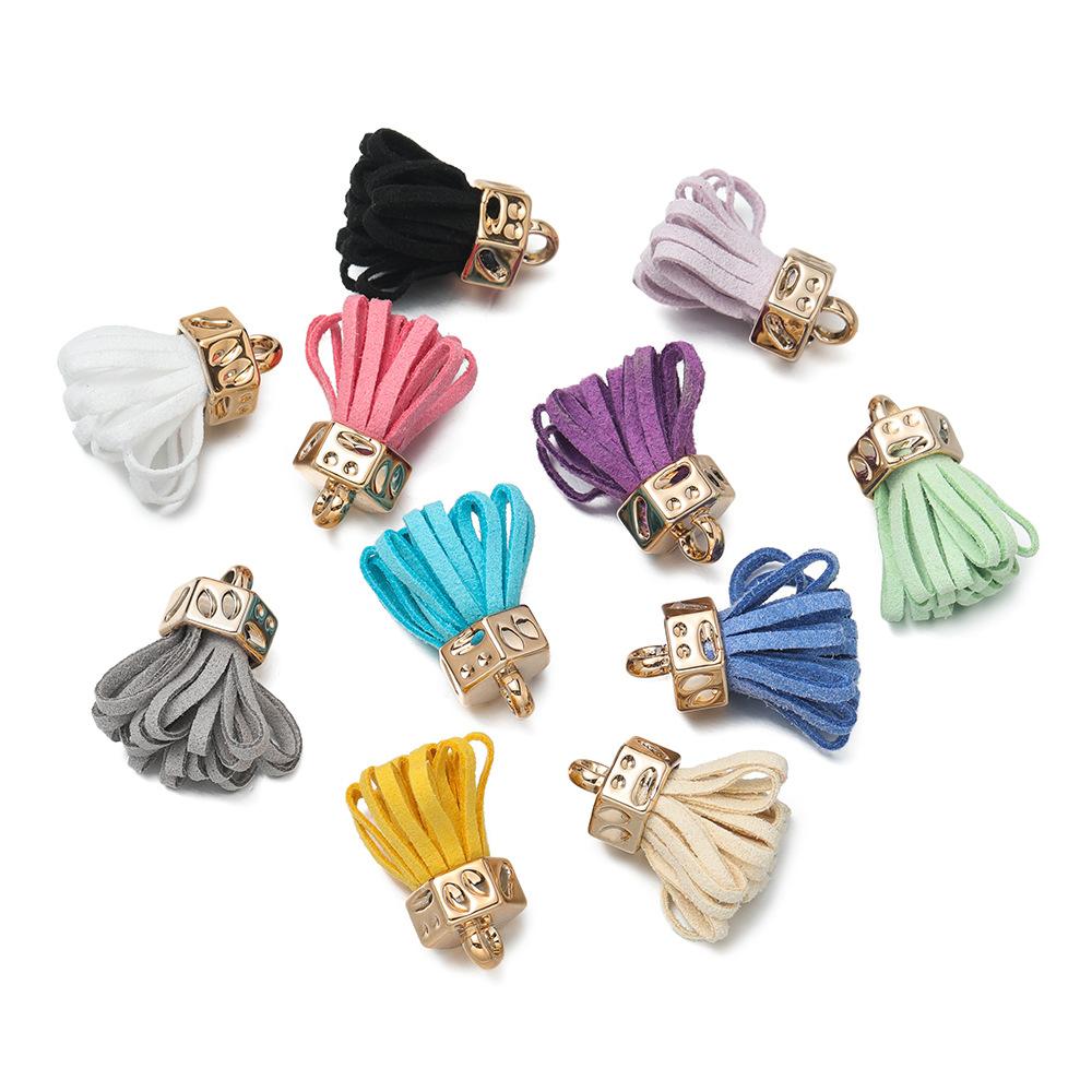10pcs DIY Jewelry Leather Velvet Small Fringed Earrings Hair Accessories