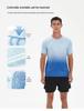 Herrars sommar t-shirt med gradient och snabbtorkande funktion, med logotryck