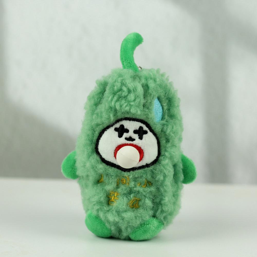 Spit Bubble Cute Bitter Gourd Pendant Fluffy Bitter Gourd Doll Keyring  Car Keys Accessories