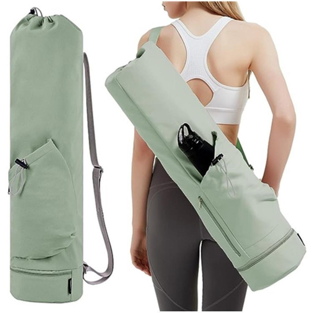 Large Capacity Exercise Yoga Mat Bag With Water Bottle Pocket And Bottom Wet Bag Sports Yoga Mat With Adjustable Shoulder Strap