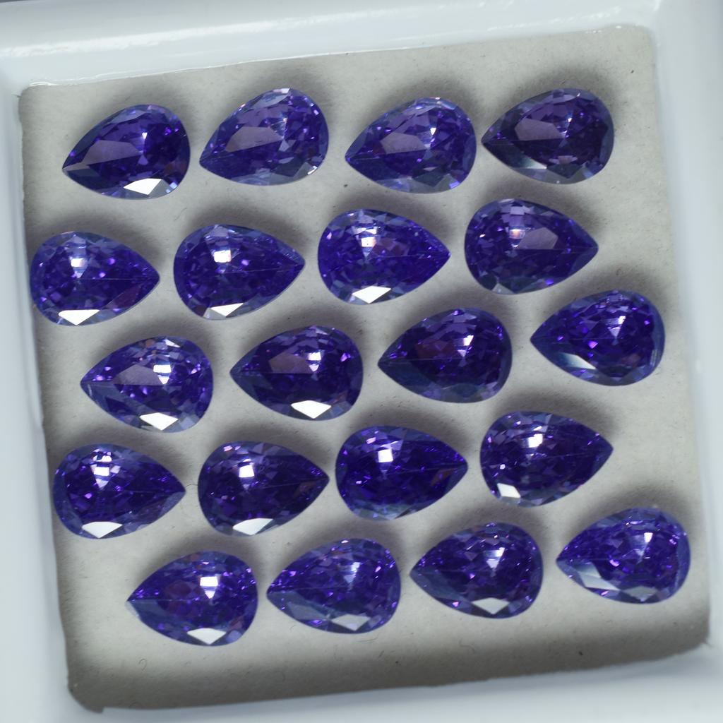 Purple Pear Cut 15 Pcs Natural Real Sapphire CERTIFIED Ring Size Loose Gemstone H-14