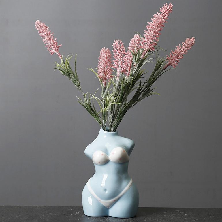 Creative Body Vase Indoor Home Decoration Ornaments Ceramic Hydroponic Vase Plant Pot Gardening Supplies