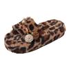 Mao Mao Slippers New Leopard Print Slippers In Autumn and Winter 2025 Wear One-word Crossed Cotton Slippers Outside the Home