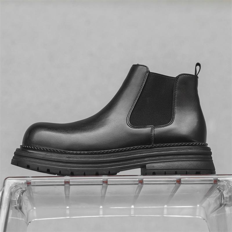 Cigarette Chelsea Boots Men'S Autumn Tooling British High Top Height Increasing Sleeve Martin Boots Platform Short Boots 22723-J