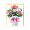 1 Set 13.8inch Holiday Cards Bouquets Foldable Party Invitation Cards Three-dimensional Large Display Tables Handmade Card Gifts
