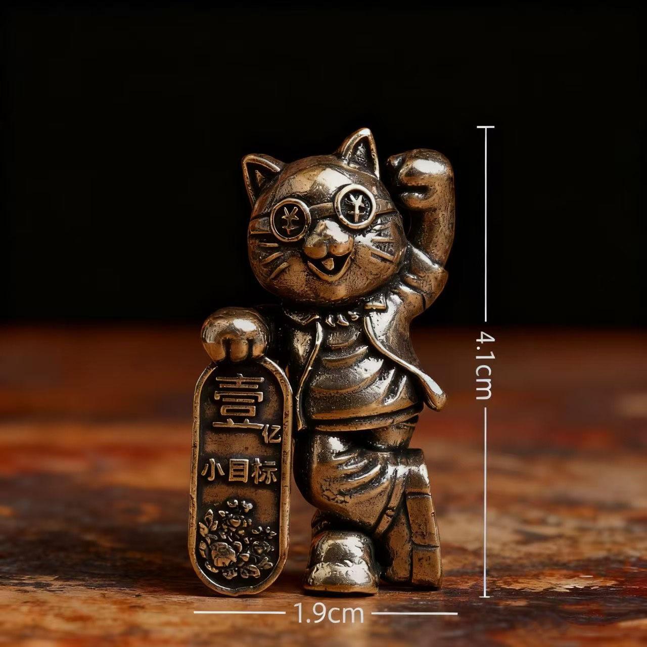 

1Pcs One Billion Cartoony Wealth Attracting Cat Desktop Decorative Ornament Fancy Cat Figurine Home Decor One size