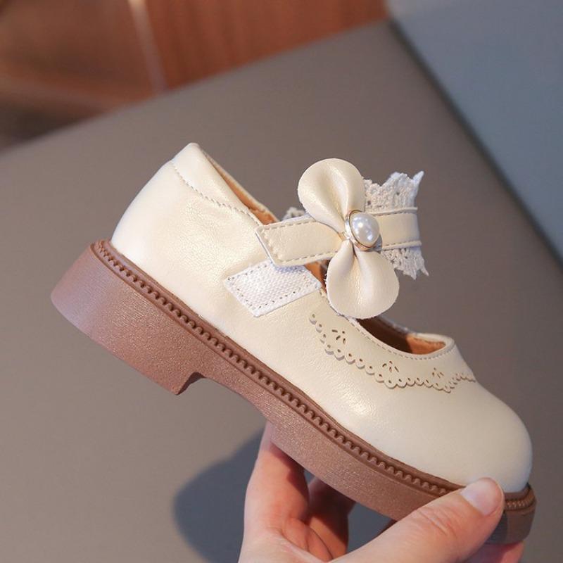 Girls Black Lolita Princess Shoes Low Top Velcro Shoes