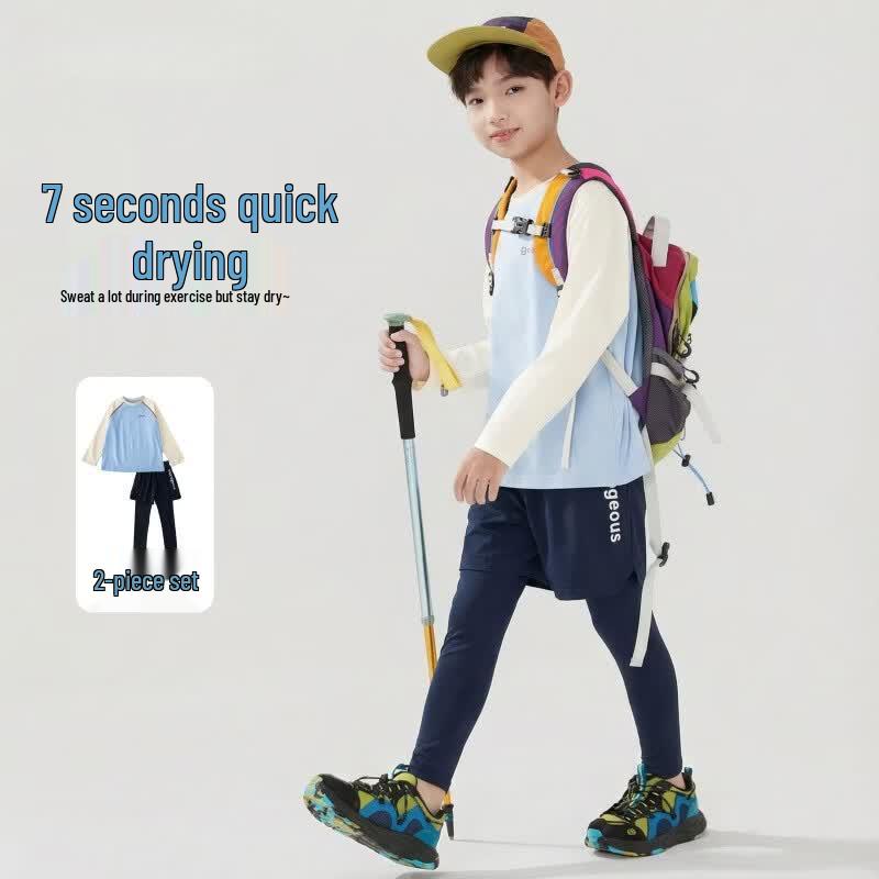 Moonkids Boys' Quick-Dry Long Sleeve Sports Set