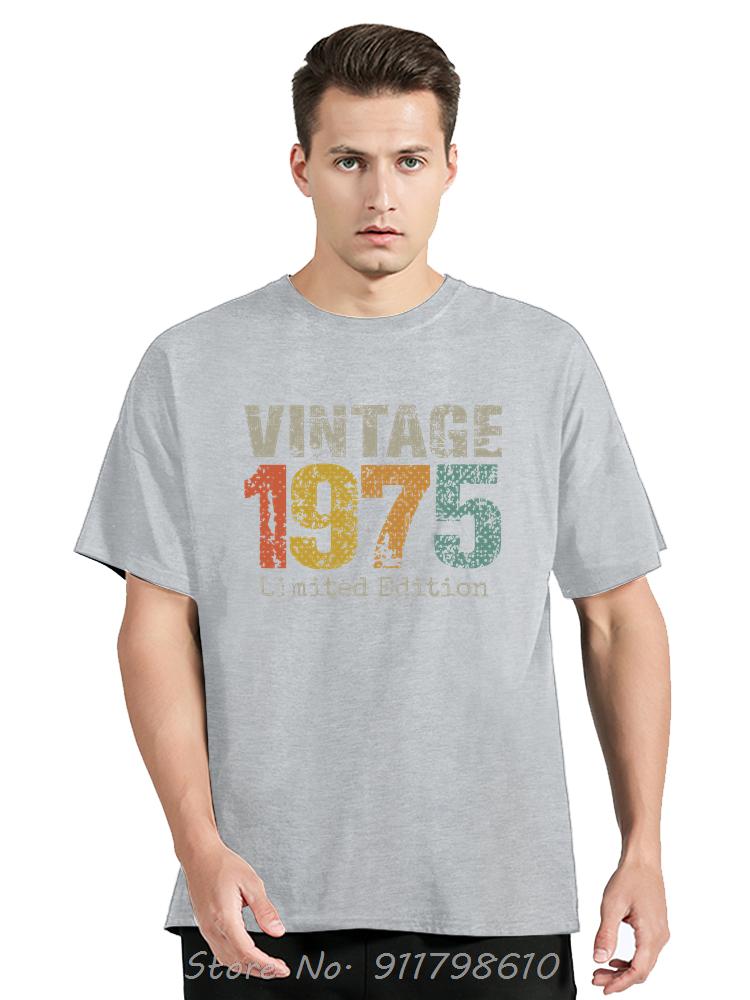 Funny Oversized T-shirt Vintage 1975 Limited Edition Men's Clothing Summer Cotton Tshirt 50th Birthday Gifts Fitness T Shirt