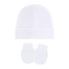 4 Set Baby Bonnet Cap Feature Foldable Edge with Mittens Cotton Fabric Gentle On Sensitive Skin Multiple Color Available