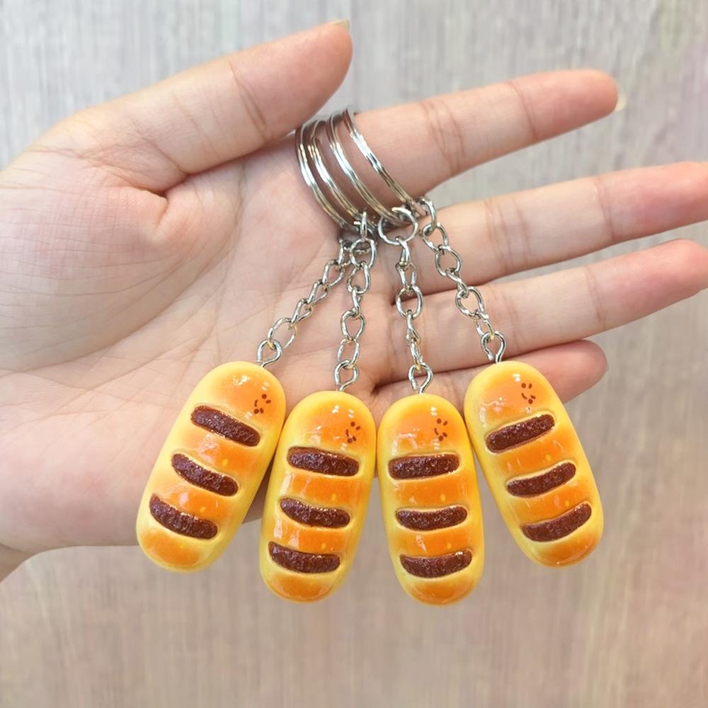 Simulation Food Keychain Bread Pendant Y2k Personalized Resin Keychain Couple Family Keychain Pendant
