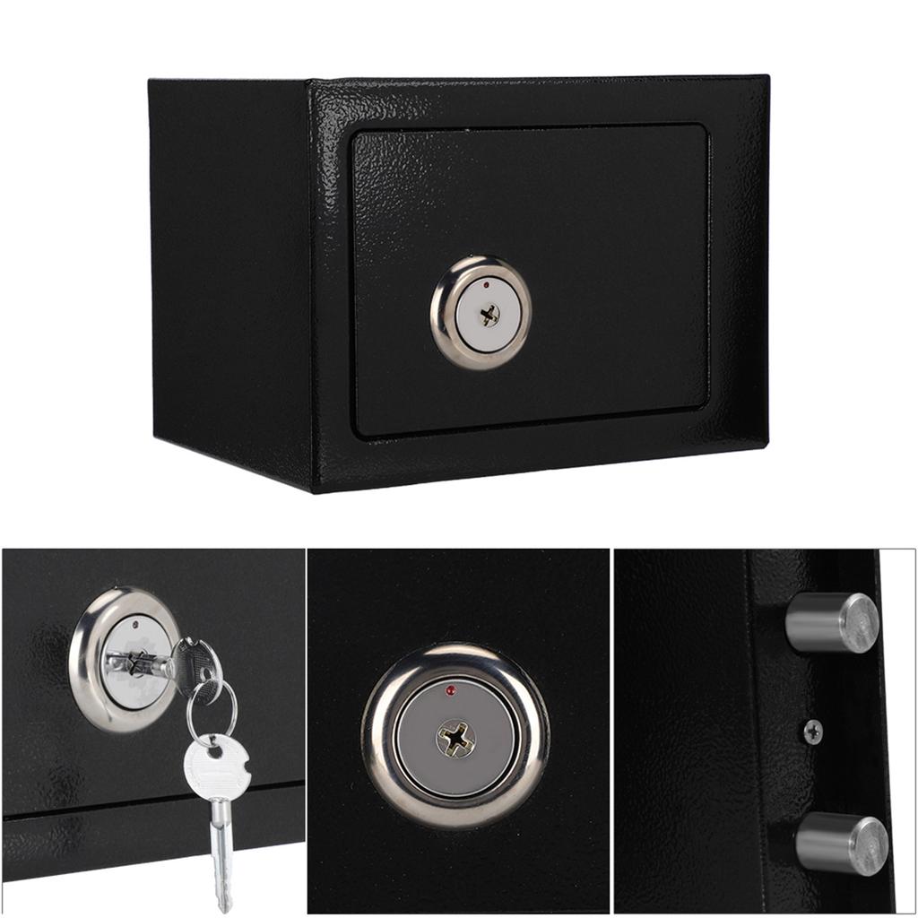 Durable Strong High Security Steel Safe Box Key Operated Money Cash Storage Home Office