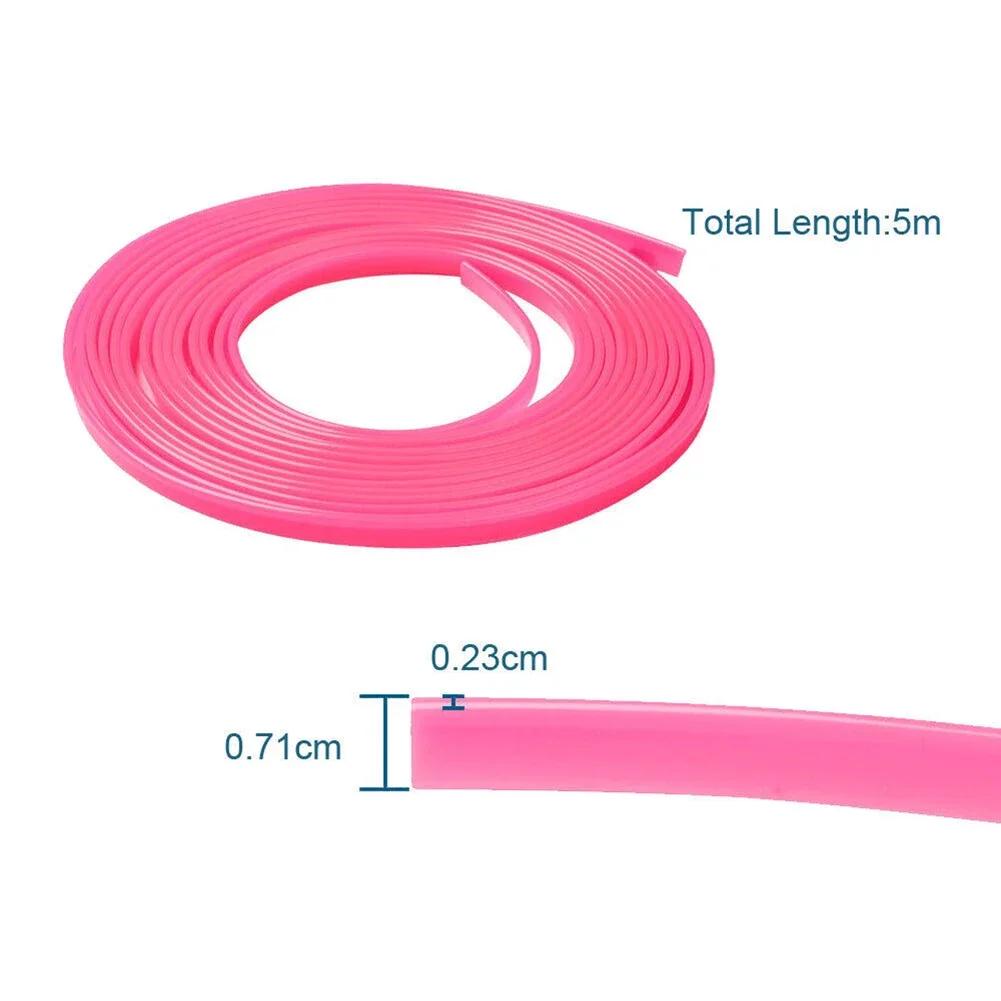 5M Pink Car Interior Trim Strips Universal Car Gap Fillers DIY Flexible Strip Garnish Auto Molding Line Decorative Accessories