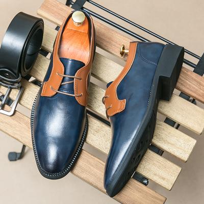 Luxusmarke Herren Lederschuhe Schnürschuhe Spitzschuh Gemischte Farben Abschlussball Oxford Herren Businessschuhe Hochzeit Büro Formelle Schuhe Herren