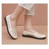 Sandals Summer Breathable Fashionable Hollow Leather Shoes Soft Sole Non Slip Flat Bottom Women's Shoes Perforated Shoes