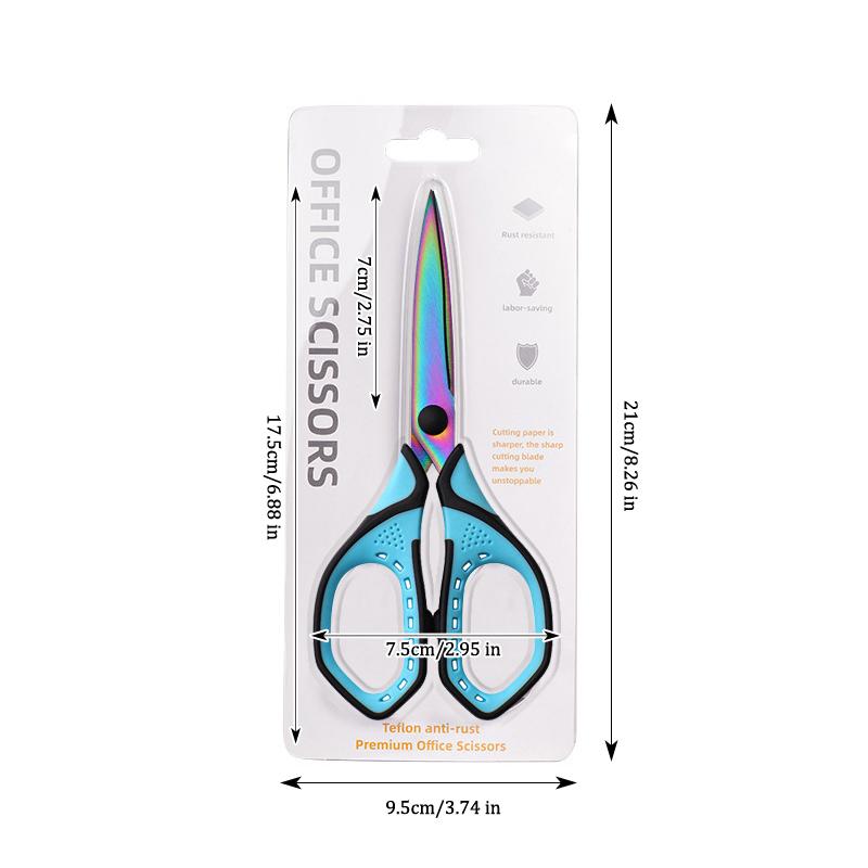 

Office Scissors,Stainless Steel Scissors Anti Rust,Black,Gold,Color Titanium,Handmade Paper Cut DIY Domestic Office Student Use