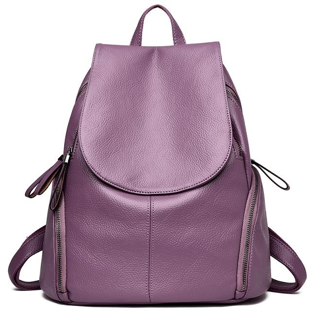 Marke Adrette Leder Schule Rucksack Tasche Für Studenten Einfache Design Frauen Casual Daypacks Mochila Männlich Schulter Reisetasche