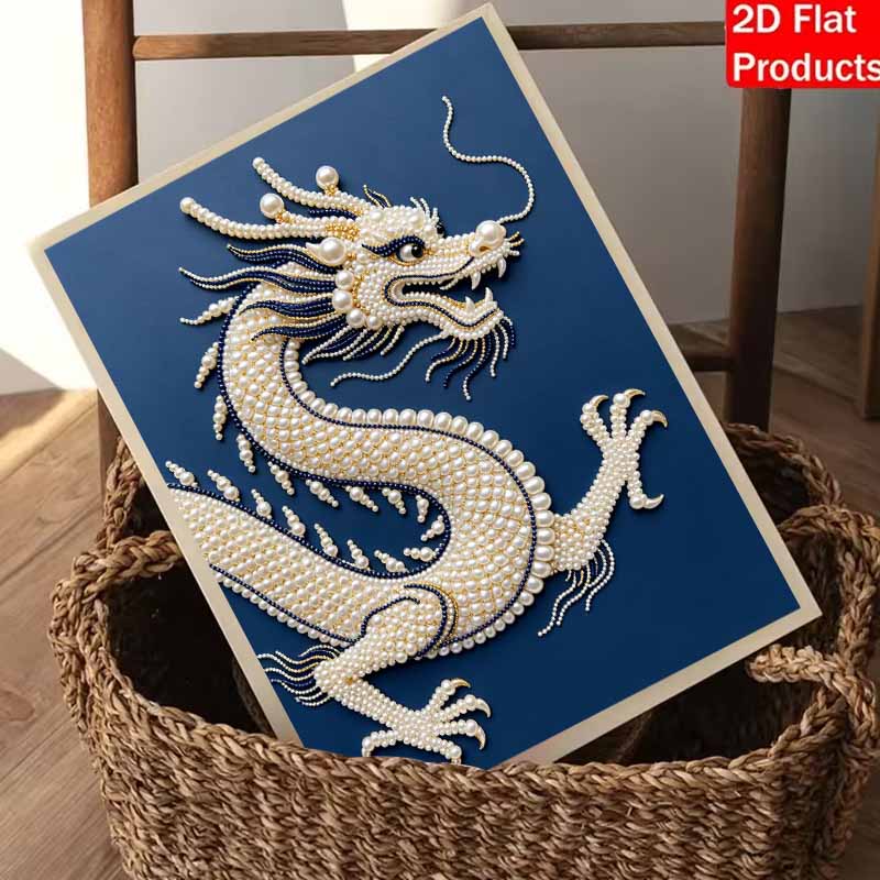 DIY Pearl Diamond Art Painting Kits for Adult and Beginners,Majestic Dragon Sparkling Painting Craft Home Wall Decor Handmade Gift