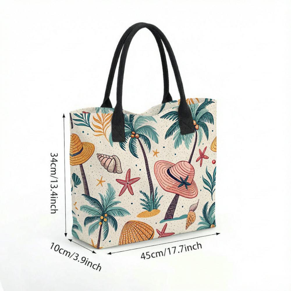  Summer Beach Pattern Tote Bag Casual Large Capacity Daily Handbag