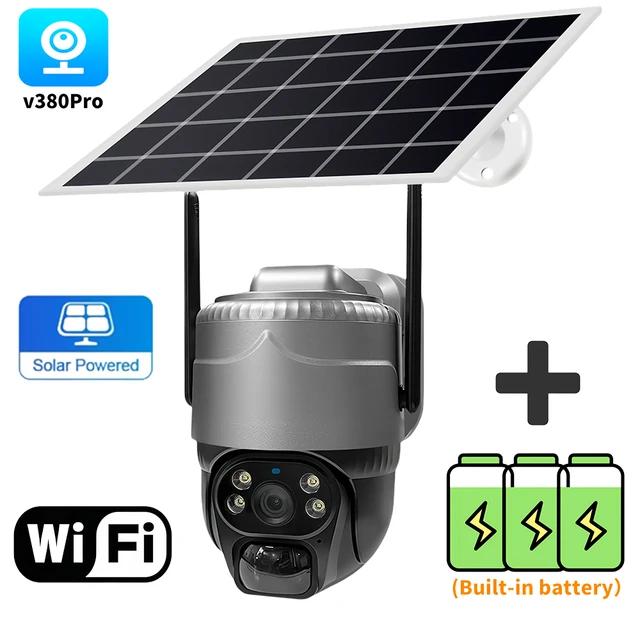 V380 Pro PIR Algılama PTZ Kablosuz Dış Mekan Gözetim Kamerası Wifi 4G SIM Güneş Paneli IP Otomatik Takip CCTV
