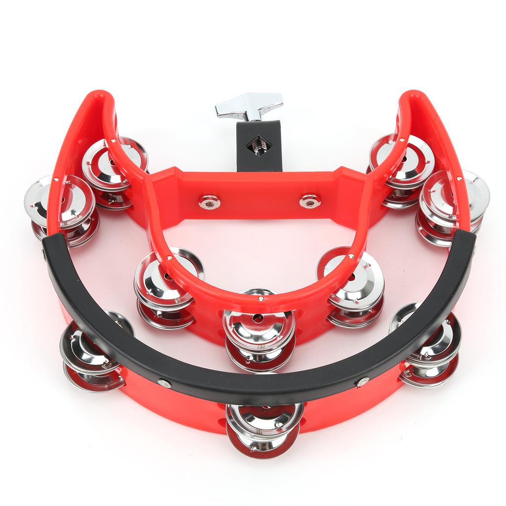 Half Moon Tambourine Metal Jingles Double Row Handheld Musical Percussion Instrument DT‑66
