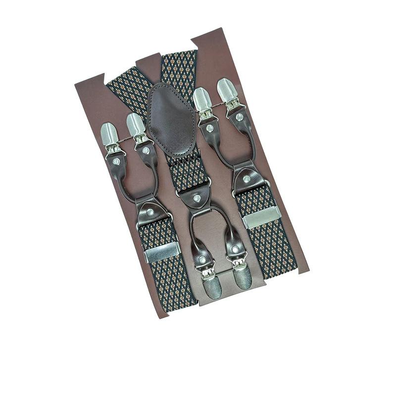 6 Clips Men'S Suspender Belt, Strap Thickened Elastic Belt, High-Quality Hardware Accessories