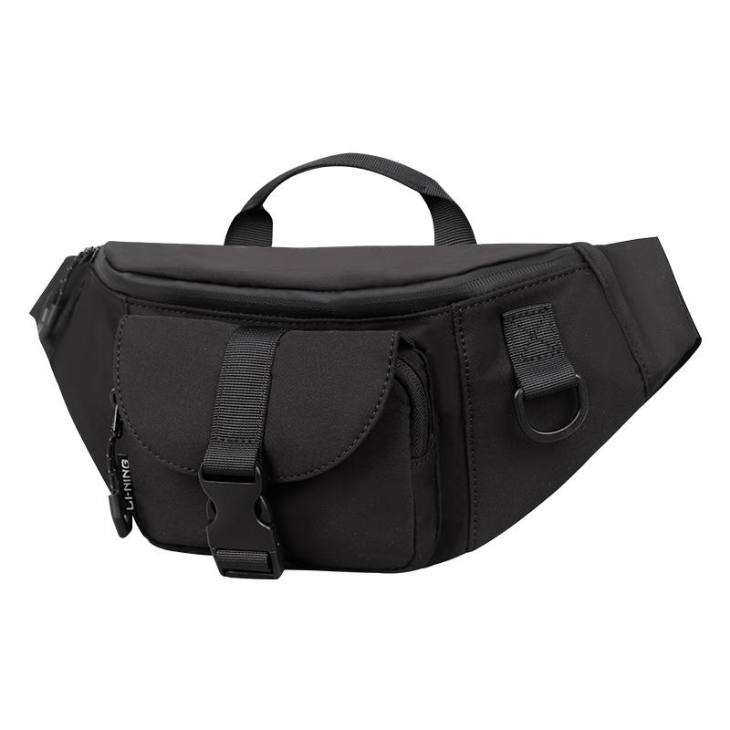 Li-Ning Large Capacity Multi-Compartment Sports Casual Crossbody Bag Unisex Bags YBLV029-2 Black