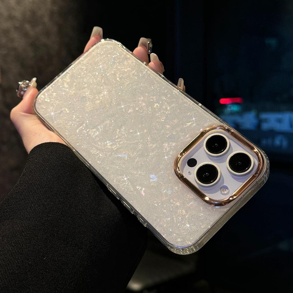 For iPhone 16 Pro Case IMD Shell Pattern PC+TPU Phone Cover