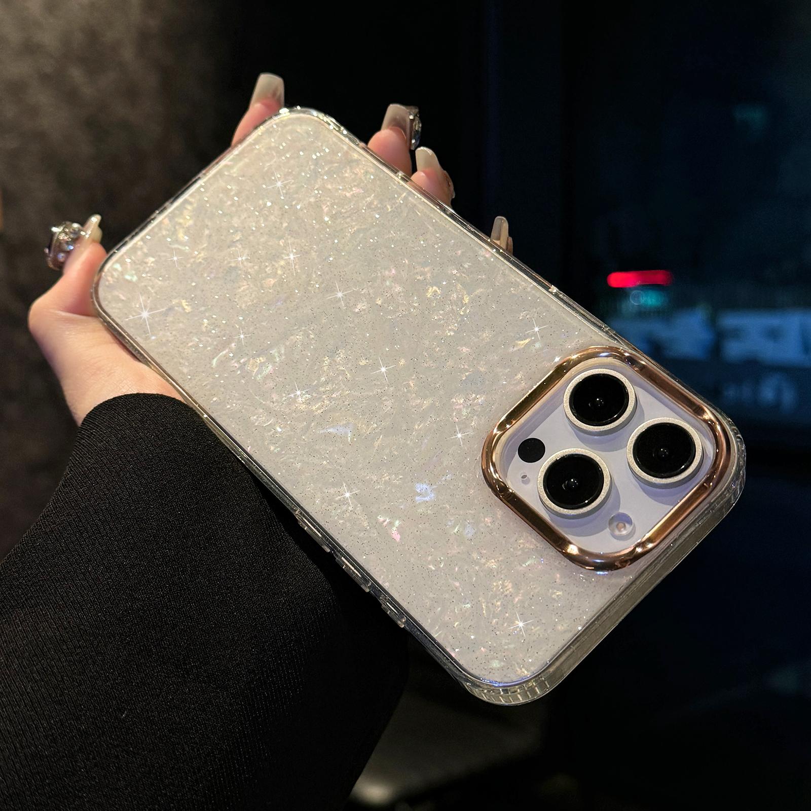 For iPhone 16 Pro Max Case IMD Shell Pattern PC+TPU Phone Cover A