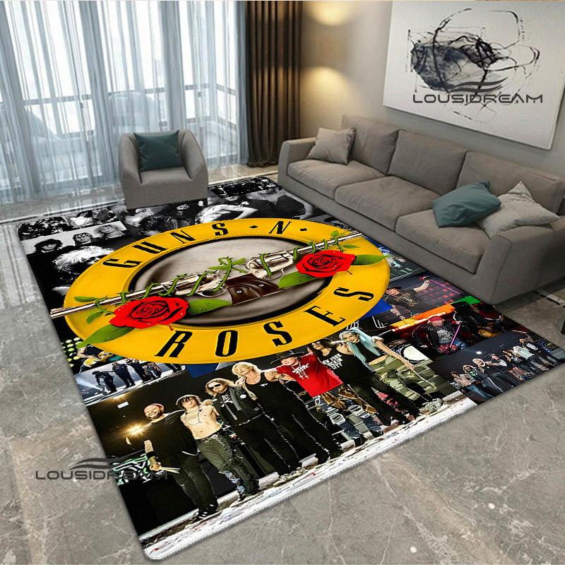 Guns n'roses band retro print carpet fashion home decoration non -slip carpet photography propsmal area rug birthday gift